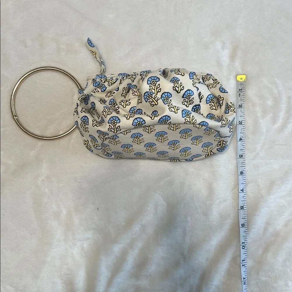 Anthropologie LLani Kavi Wristlet Bag – Botanical Print with Brass Ring